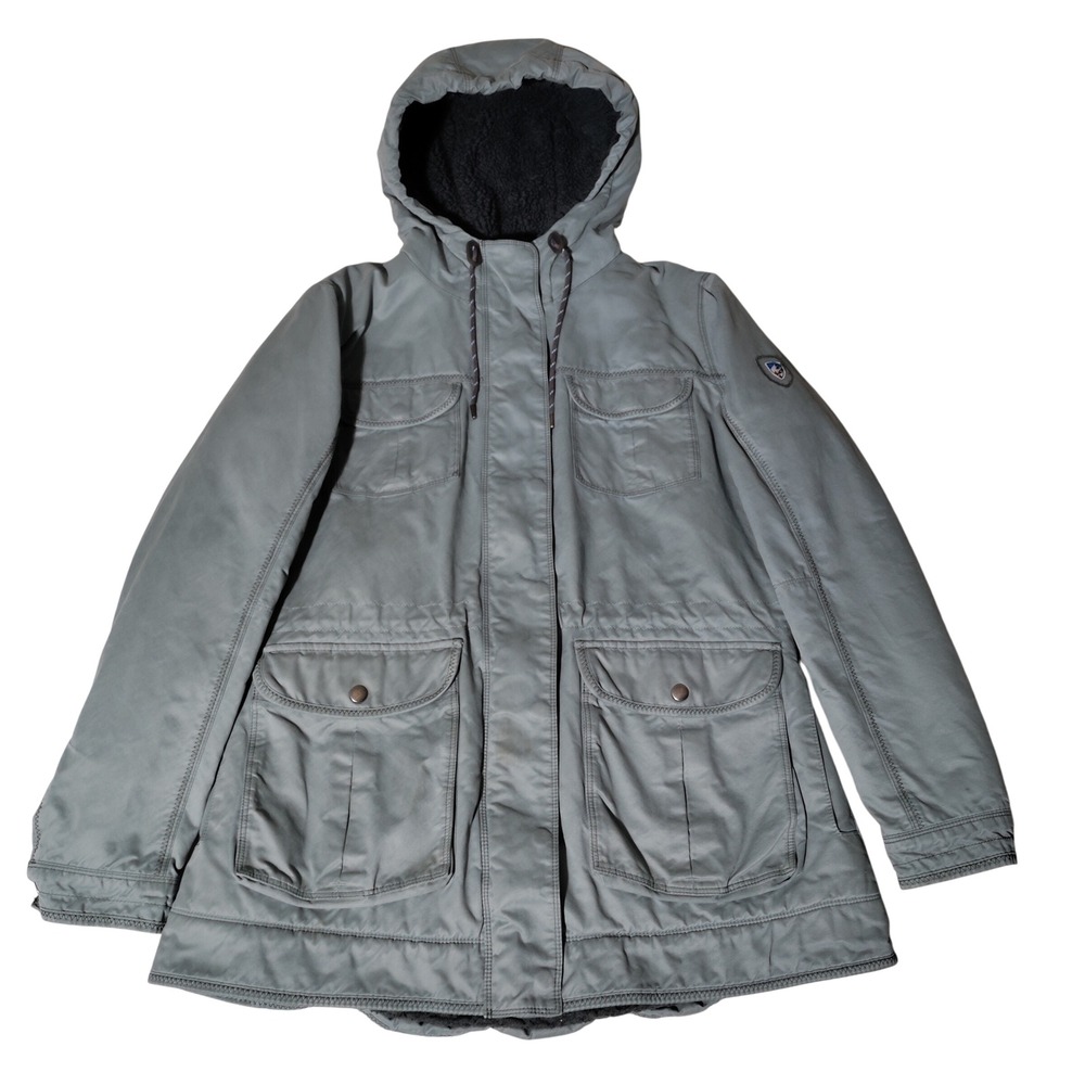 Kuhl Projekt Jacket Women Sage Green Fleece Lined Parka Coat - Imperfect
